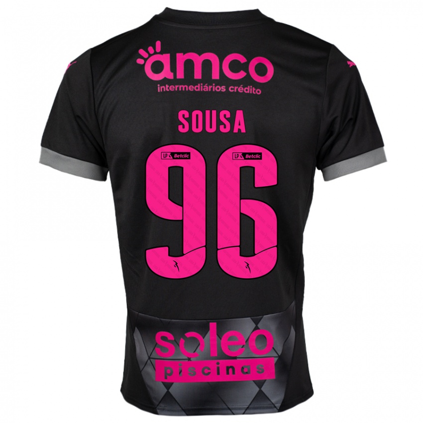 Criança Camisola Afonso Sousa #96 Preto Rosa Alternativa 2024/25 Camisa Brasil