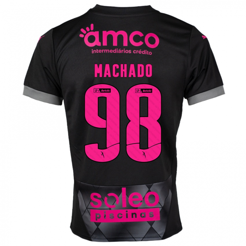 Criança Camisola Gonçalo Machado #98 Preto Rosa Alternativa 2024/25 Camisa Brasil