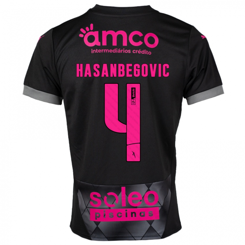 Criança Camisola Melisa Hasanbegović #4 Preto Rosa Alternativa 2024/25 Camisa Brasil