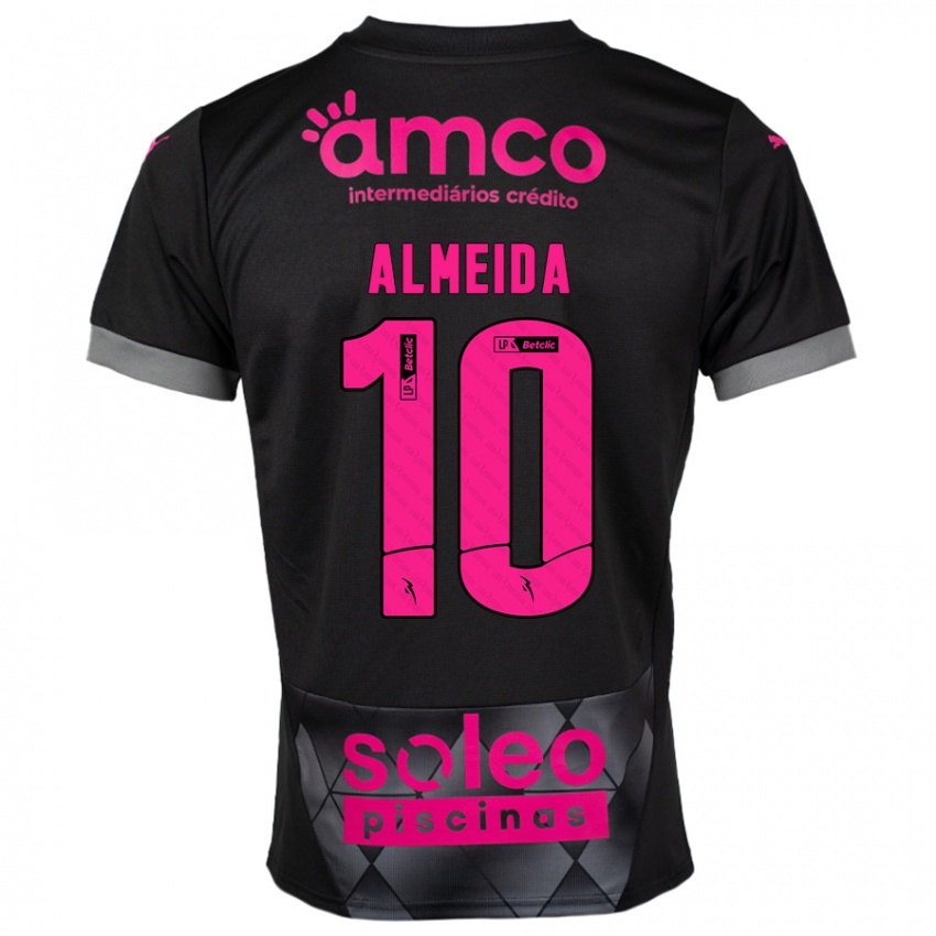 Criança Camisola Vitória Almeida #10 Preto Rosa Alternativa 2024/25 Camisa Brasil