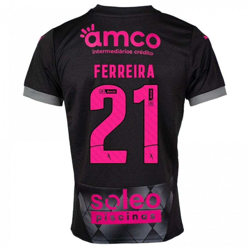 Criança Camisola Ana Carolina Ferreira #21 Preto Rosa Alternativa 2024/25 Camisa Brasil