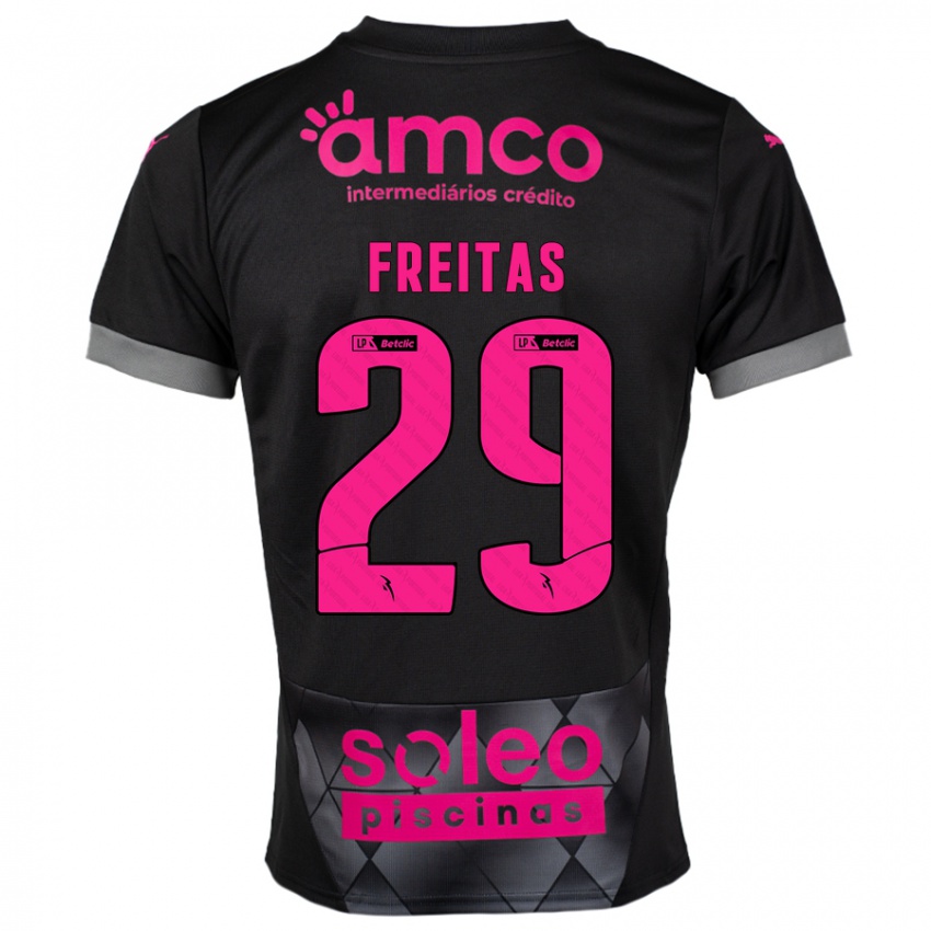 Criança Camisola Mylena Freitas #29 Preto Rosa Alternativa 2024/25 Camisa Brasil