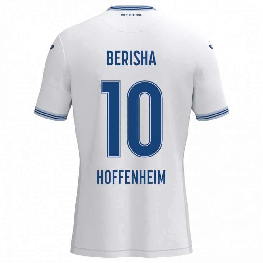 Criança Camisola Mergim Berisha #10 Azul Branco Alternativa 2024/25 Camisa Brasil