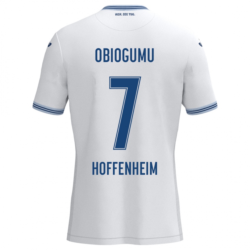 Criança Camisola Uche Obiogumu #7 Azul Branco Alternativa 2024/25 Camisa Brasil