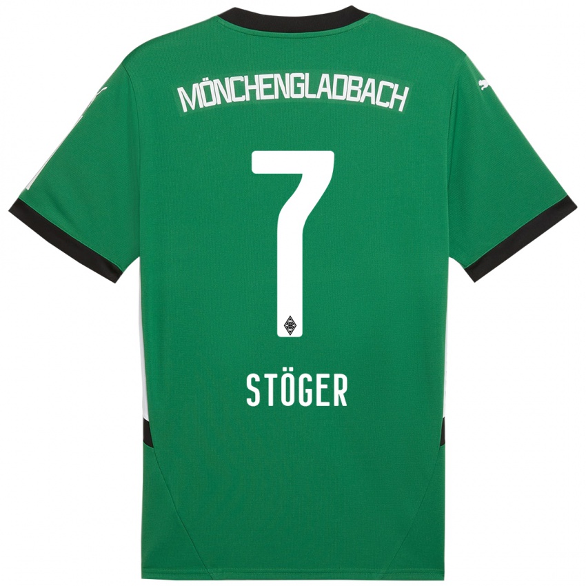 Criança Camisola Kevin Stöger #7 Verde Branco Alternativa 2024/25 Camisa Brasil