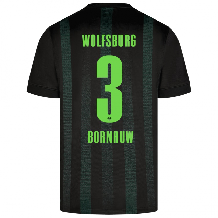 Criança Camisola Sebastiaan Bornauw #3 Verde Escuro Alternativa 2024/25 Camisa Brasil