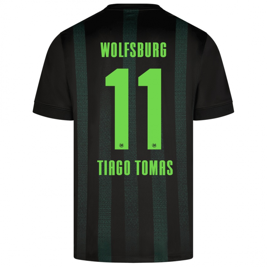 Criança Camisola Tiago Tomás #11 Verde Escuro Alternativa 2024/25 Camisa Brasil