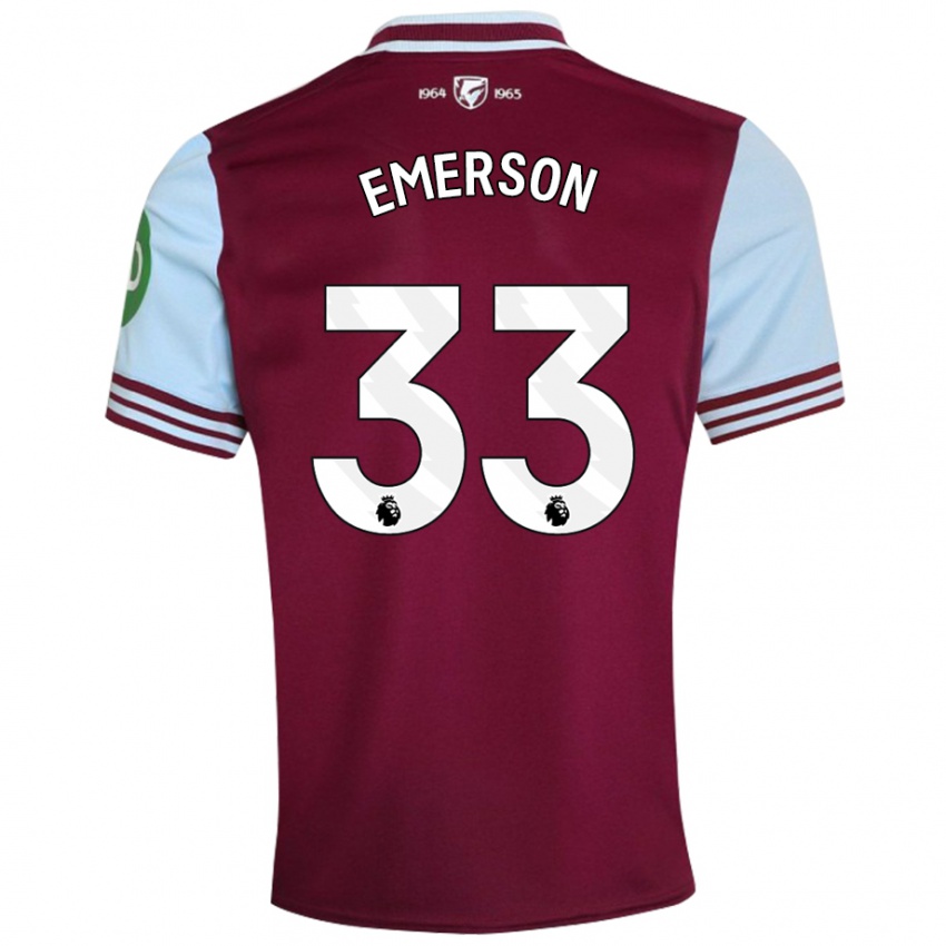 Homem Camisola Emerson Palmieri #33 Vermelho Escuro Principal 2024/25 Camisa Brasil