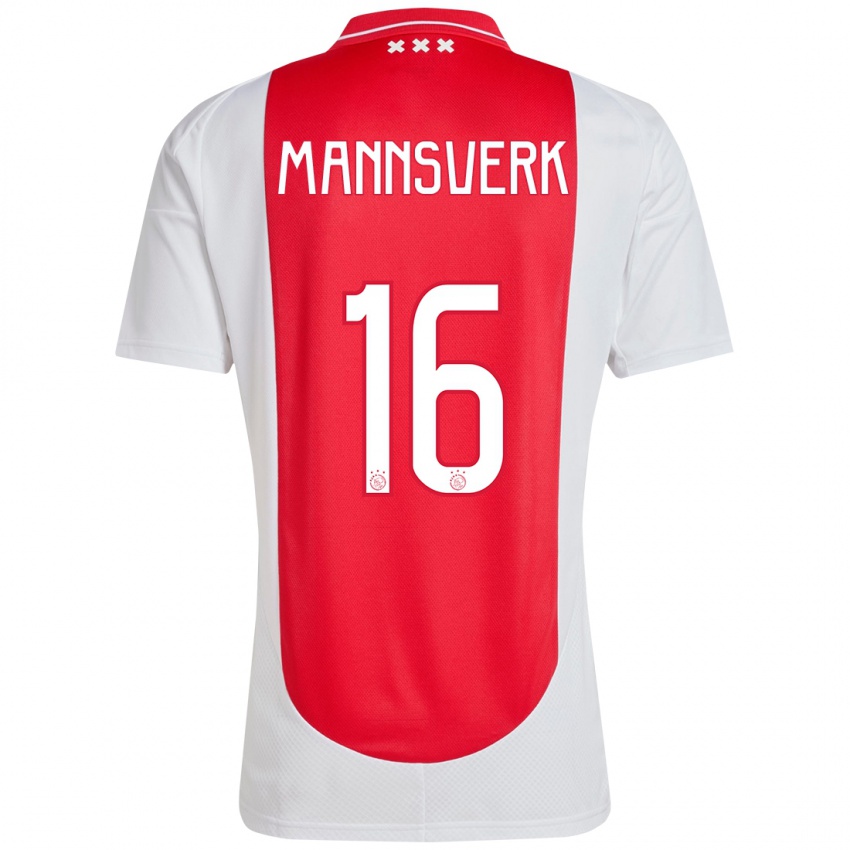 Homem Camisola Sivert Mannsverk #16 Branco Vermelho Principal 2024/25 Camisa Brasil