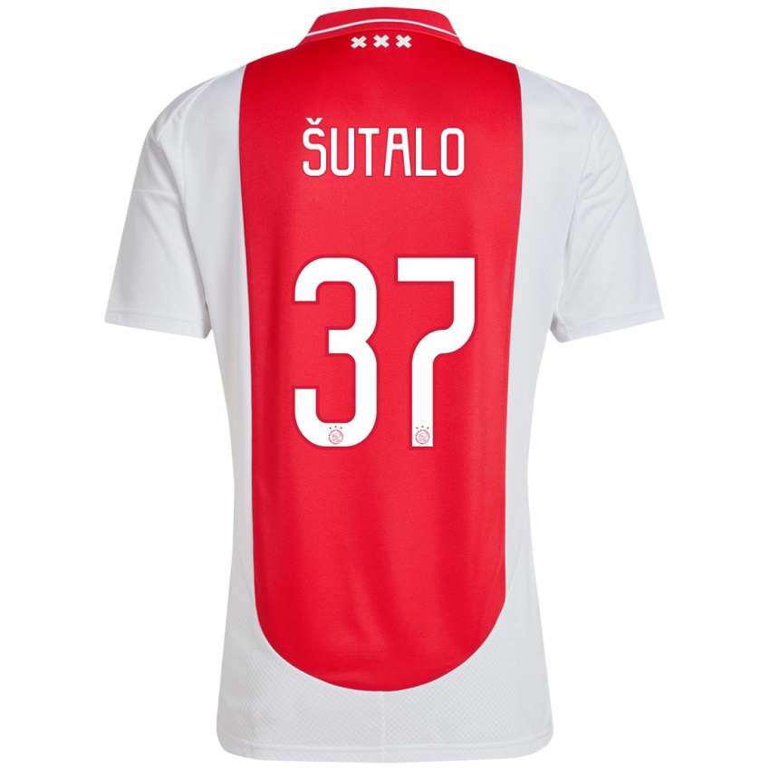 Homem Camisola Josip Sutalo #37 Branco Vermelho Principal 2024/25 Camisa Brasil