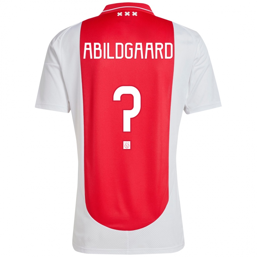 Homem Camisola Lasse Abildgaard #0 Branco Vermelho Principal 2024/25 Camisa Brasil