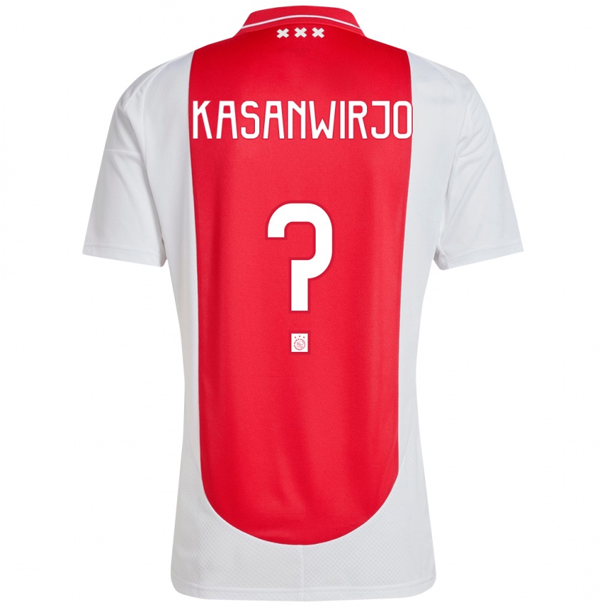 Homem Camisola Kennynho Kasanwirjo #0 Branco Vermelho Principal 2024/25 Camisa Brasil