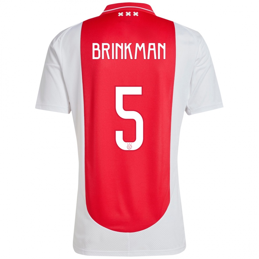 Homem Camisola Tim Brinkman #5 Branco Vermelho Principal 2024/25 Camisa Brasil