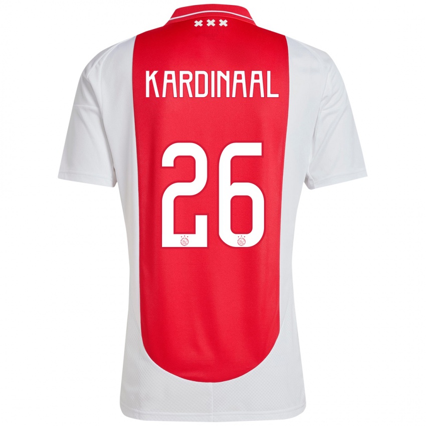 Homem Camisola Isa Kardinaal #26 Branco Vermelho Principal 2024/25 Camisa Brasil