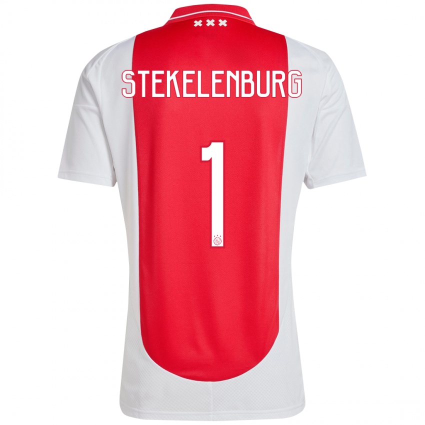 Homem Camisola Maarten Stekelenburg #1 Branco Vermelho Principal 2024/25 Camisa Brasil