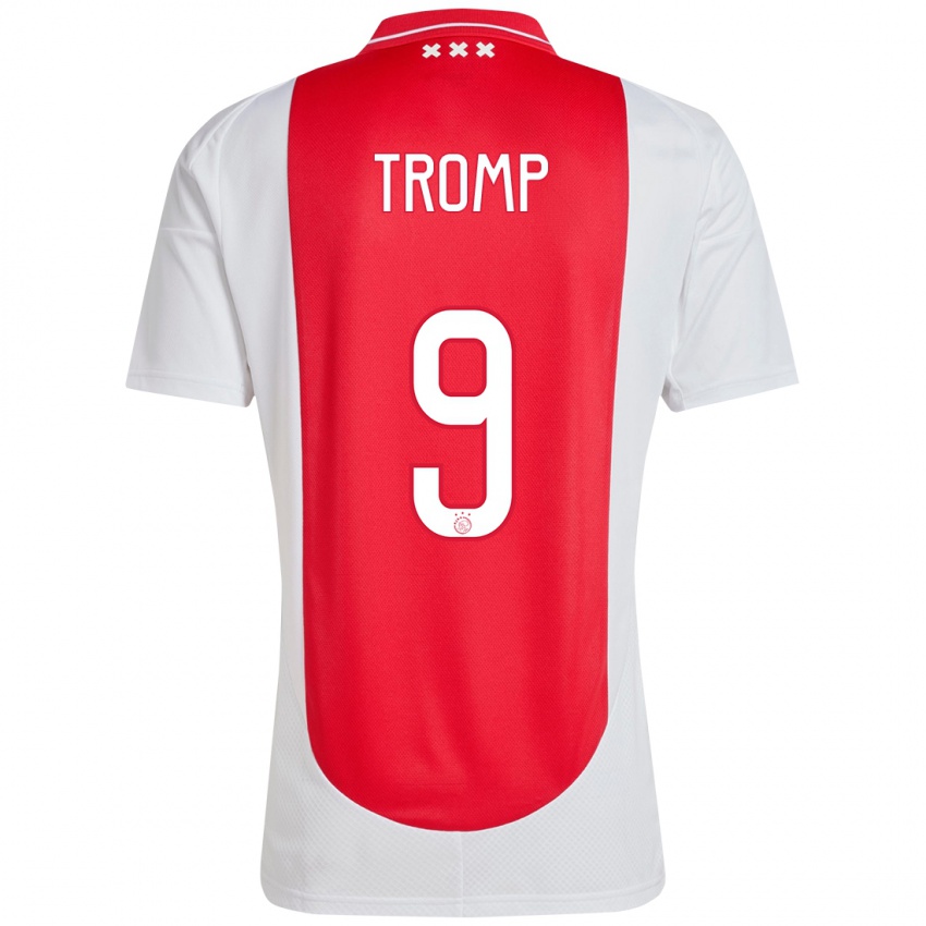 Homem Camisola Nikita Tromp #9 Branco Vermelho Principal 2024/25 Camisa Brasil