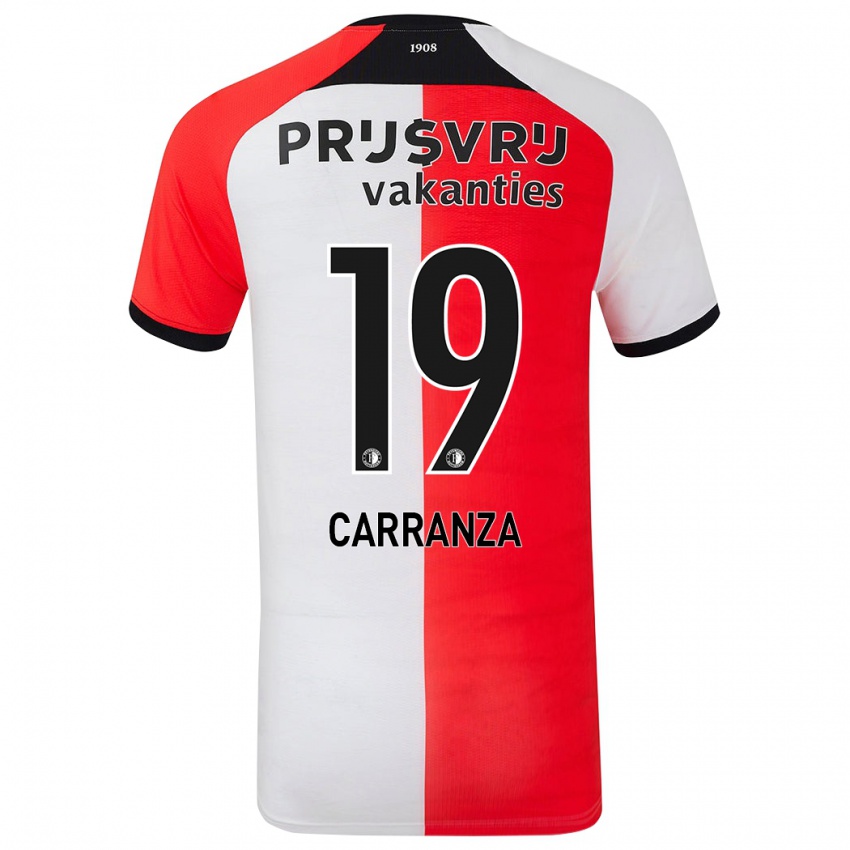 Homem Camisola Julián Carranza #19 Branco Vermelho Principal 2024/25 Camisa Brasil