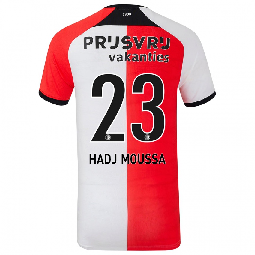 Homem Camisola Anis Hadj Moussa #23 Branco Vermelho Principal 2024/25 Camisa Brasil