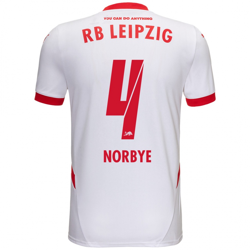 Homem Camisola Jonathan Norbye #4 Vermelho Branco Principal 2024/25 Camisa Brasil