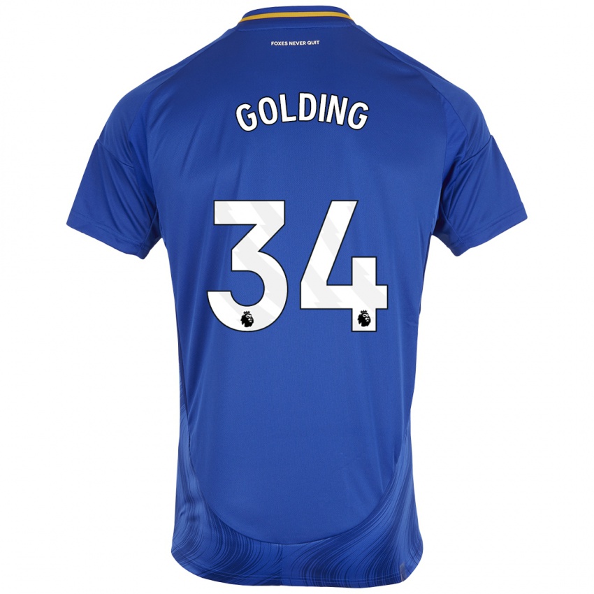 Homem Camisola Michael Golding #34 Azul Branco Principal 2024/25 Camisa Brasil