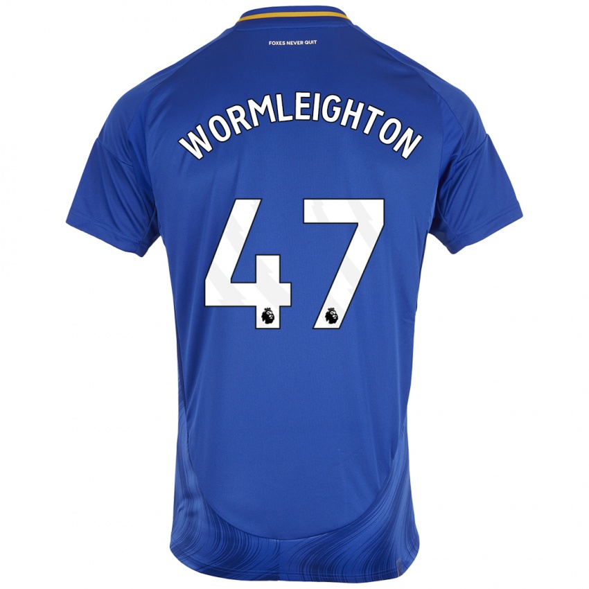 Homem Camisola Joe Wormleighton #47 Azul Branco Principal 2024/25 Camisa Brasil