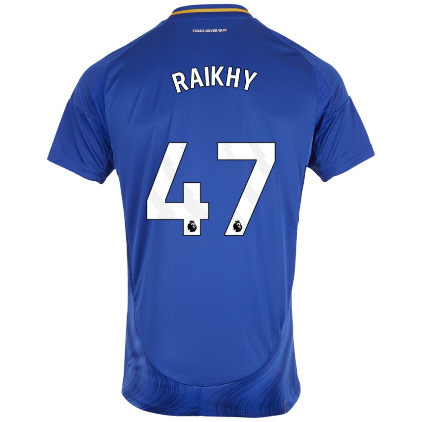 Homem Camisola Arjan Raikhy #47 Azul Branco Principal 2024/25 Camisa Brasil