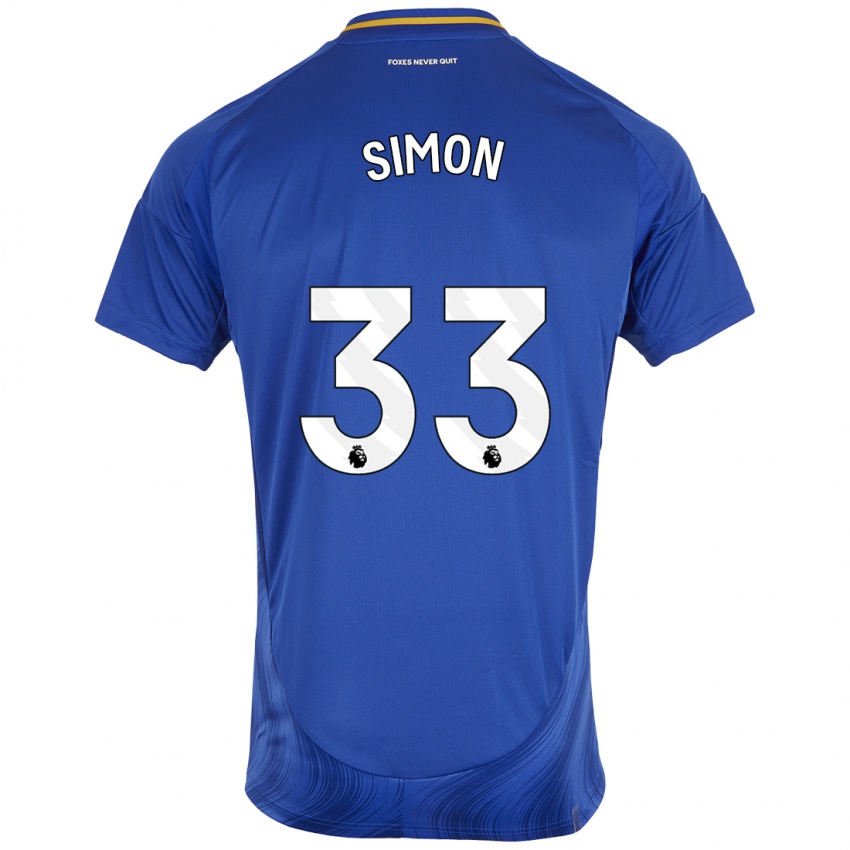 Homem Camisola Erin Simon #33 Azul Branco Principal 2024/25 Camisa Brasil