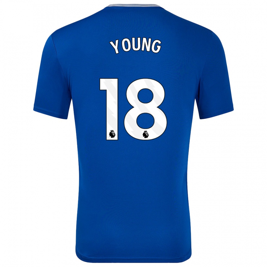 Homem Camisola Ashley Young #18 Azul Com Principal 2024/25 Camisa Brasil