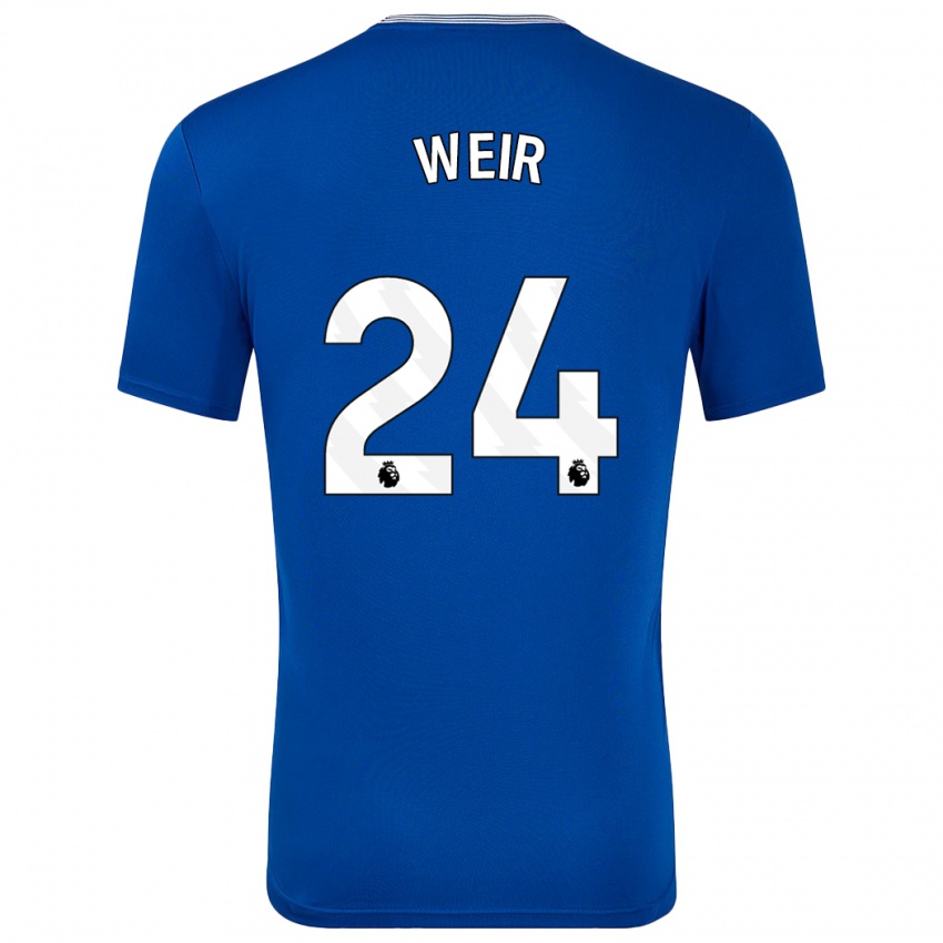 Homem Camisola Kenzie Weir #24 Azul Com Principal 2024/25 Camisa Brasil