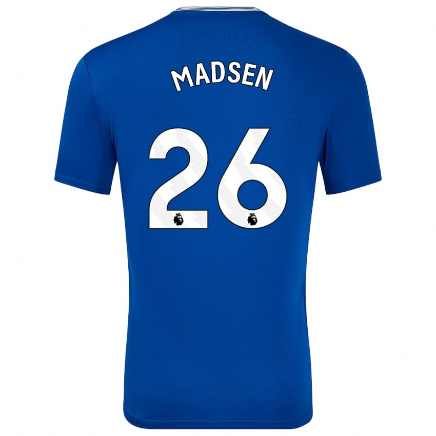 Homem Camisola Rikke Madsen #26 Azul Com Principal 2024/25 Camisa Brasil