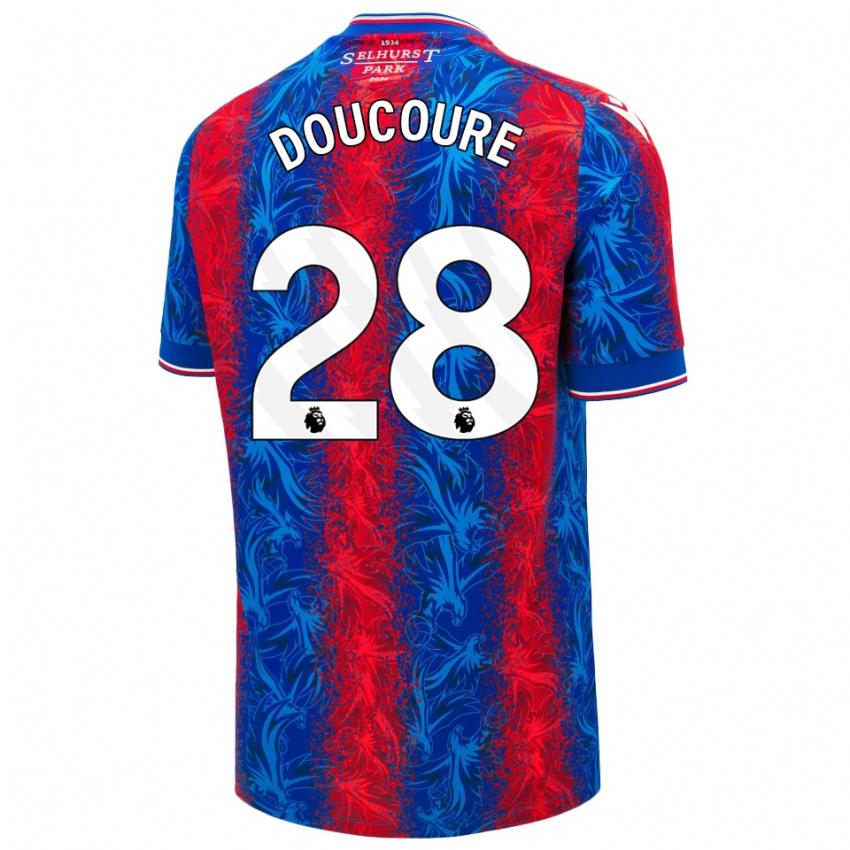 Homem Camisola Cheick Doucoure #28 Listras Azul Vermelha Principal 2024/25 Camisa Brasil