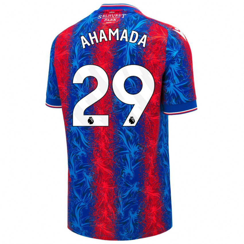 Homem Camisola Naouirou Ahamada #29 Listras Azul Vermelha Principal 2024/25 Camisa Brasil