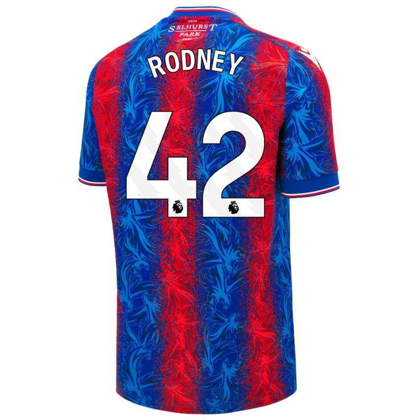 Homem Camisola Kaden Rodney #42 Listras Azul Vermelha Principal 2024/25 Camisa Brasil