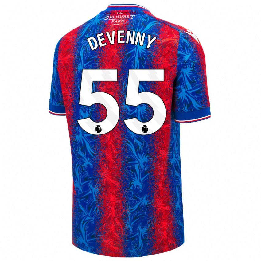 Homem Camisola Justin Devenny #55 Listras Azul Vermelha Principal 2024/25 Camisa Brasil