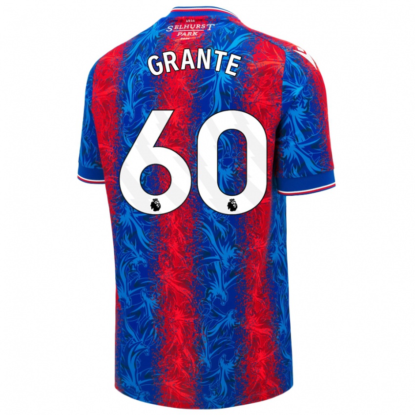 Homem Camisola Jake Grante #60 Listras Azul Vermelha Principal 2024/25 Camisa Brasil