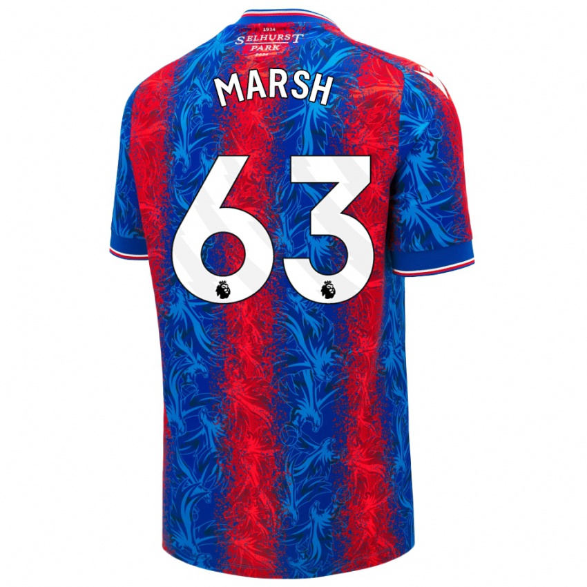 Homem Camisola Zach Marsh #63 Listras Azul Vermelha Principal 2024/25 Camisa Brasil