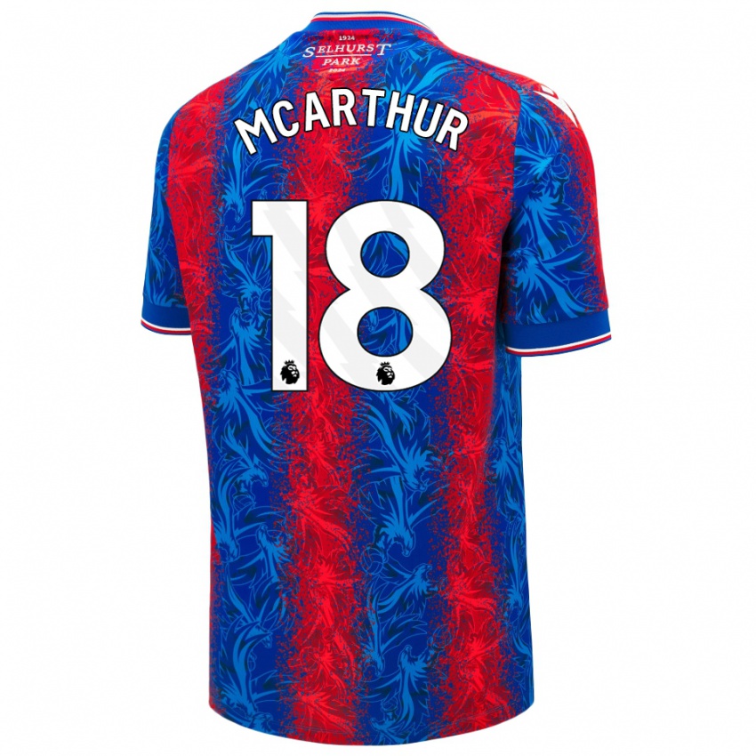 Homem Camisola James Mcarthur #18 Listras Azul Vermelha Principal 2024/25 Camisa Brasil