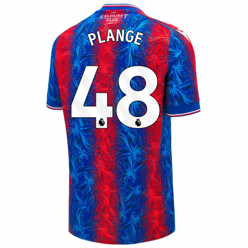 Homem Camisola Luke Plange #48 Listras Azul Vermelha Principal 2024/25 Camisa Brasil