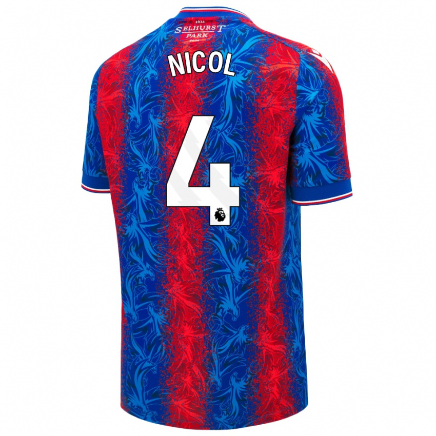 Homem Camisola Leigh Nicol #4 Listras Azul Vermelha Principal 2024/25 Camisa Brasil