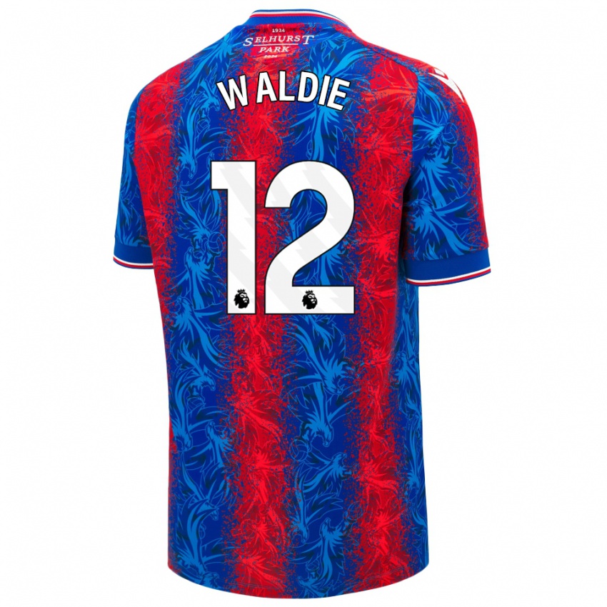 Homem Camisola Lizzie Waldie #12 Listras Azul Vermelha Principal 2024/25 Camisa Brasil