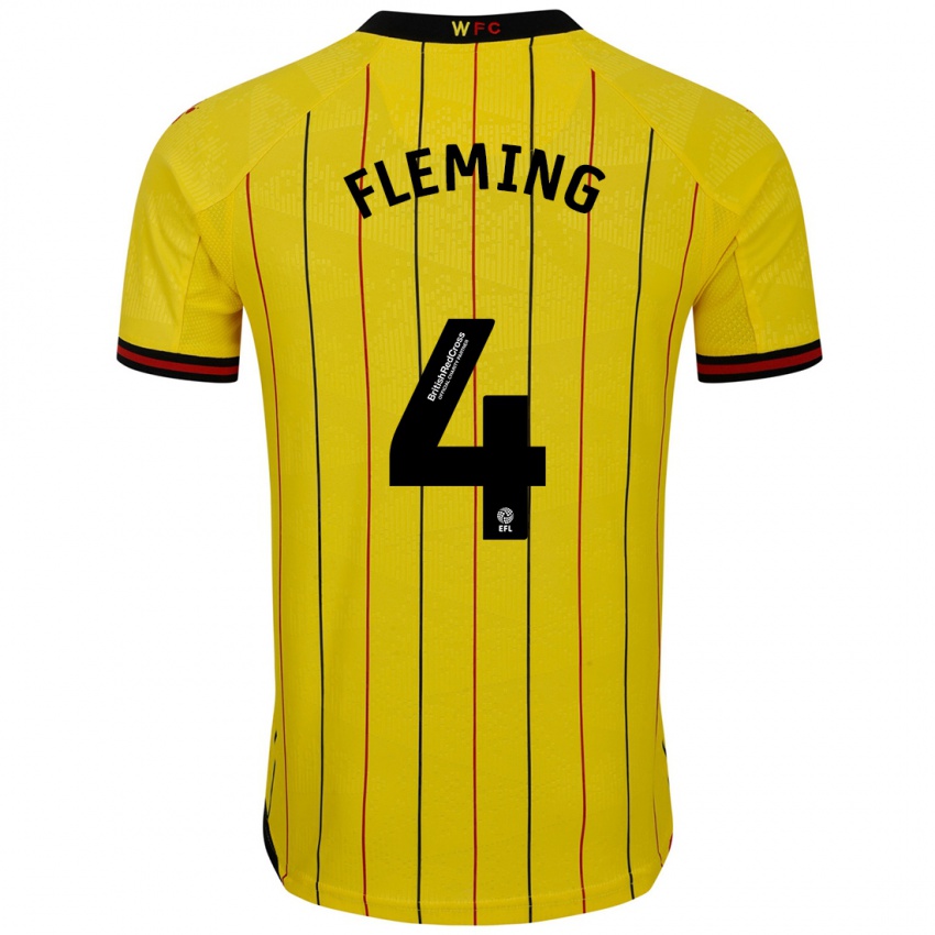 Homem Camisola Charlotte Fleming #4 Preto Amarelo Principal 2024/25 Camisa Brasil