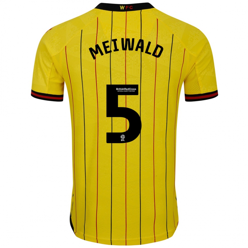 Homem Camisola Anne Meiwald #5 Preto Amarelo Principal 2024/25 Camisa Brasil