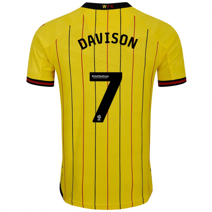 Homem Camisola Gemma Davison #7 Preto Amarelo Principal 2024/25 Camisa Brasil