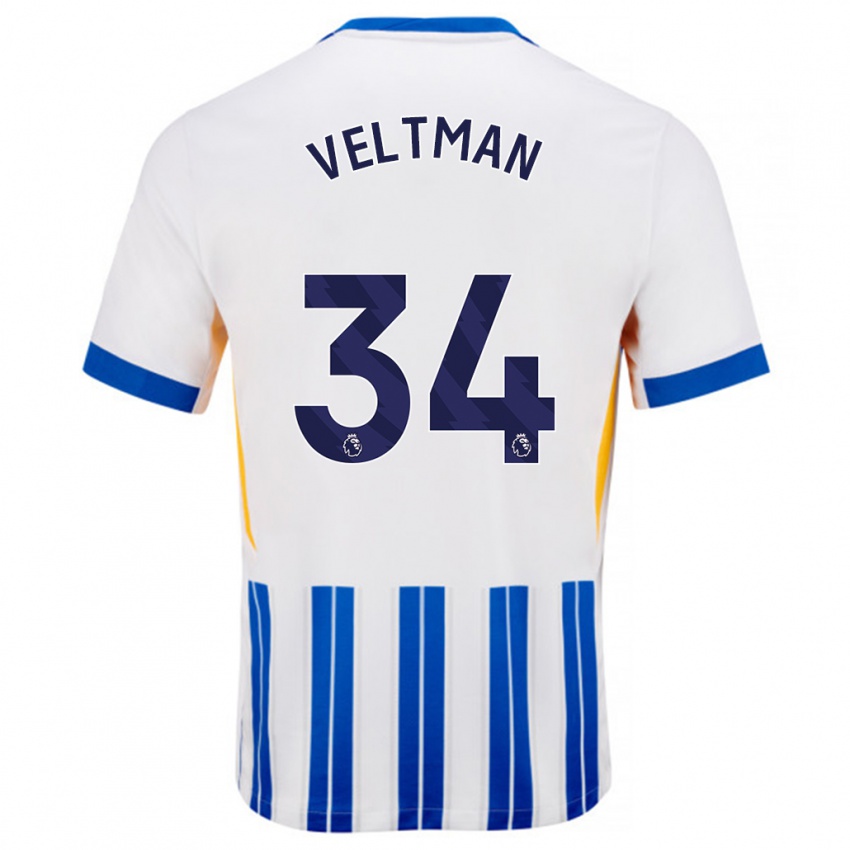 Homem Camisola Joel Veltman #34 Branco Azul Principal 2024/25 Camisa Brasil