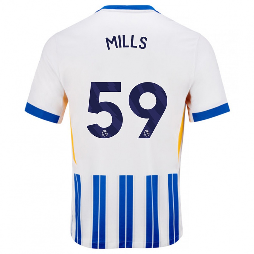 Homem Camisola Harry Mills #59 Branco Azul Principal 2024/25 Camisa Brasil