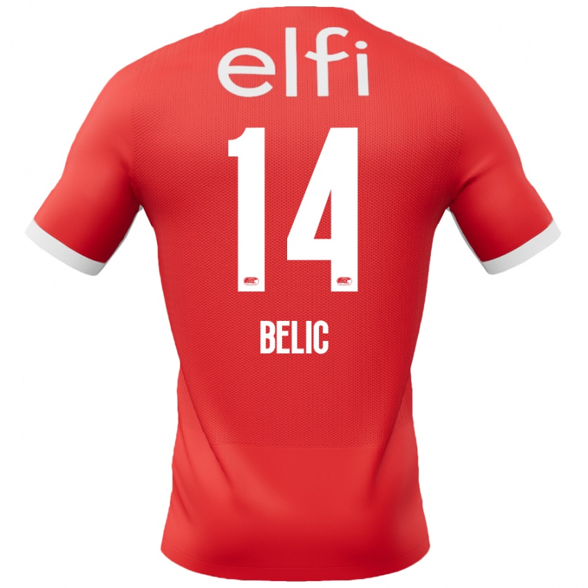 Homem Camisola Kristijan Belic #14 Branco Vermelho Principal 2024/25 Camisa Brasil