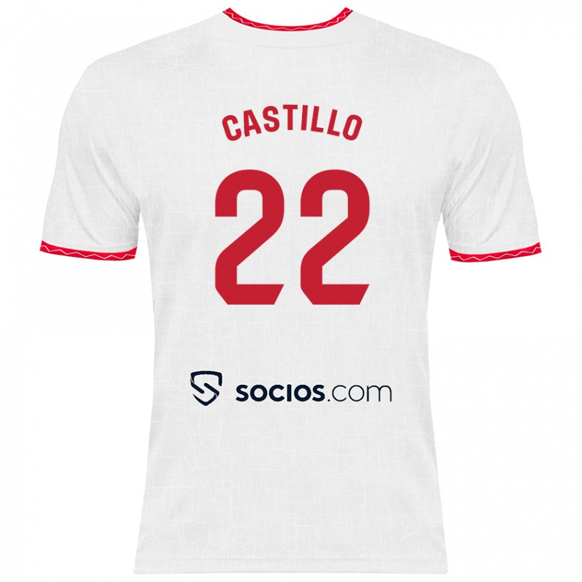 Homem Camisola José Castillo #22 Vermelho Branco Principal 2024/25 Camisa Brasil