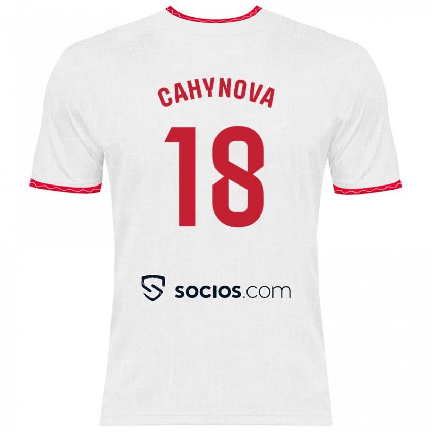 Homem Camisola Klara Cahynova #18 Vermelho Branco Principal 2024/25 Camisa Brasil