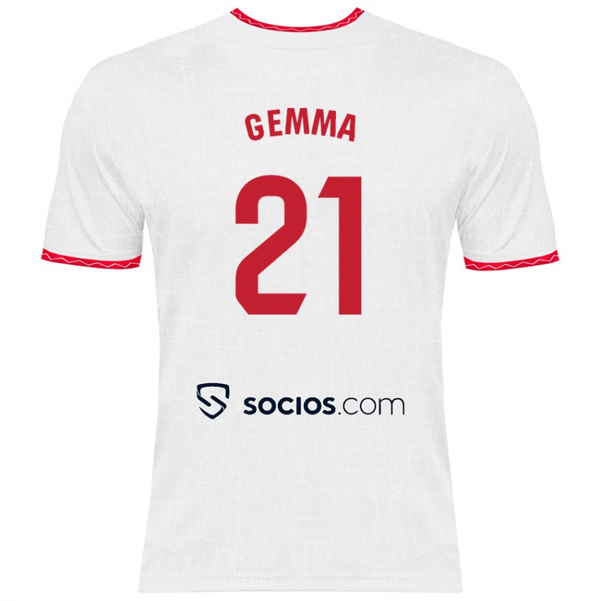 Homem Camisola Gemma Gili Giner #21 Vermelho Branco Principal 2024/25 Camisa Brasil