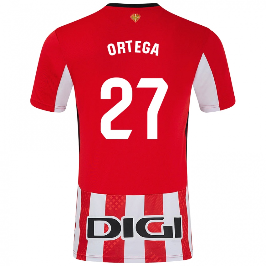 Homem Camisola Sara Ortega #27 Branco Vermelho Principal 2024/25 Camisa Brasil